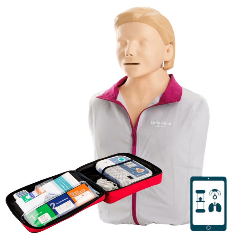 Little Anne QCPR fantom osoby dorosłej Laerdal + defibrylator szkoleniowy XFT-120C+