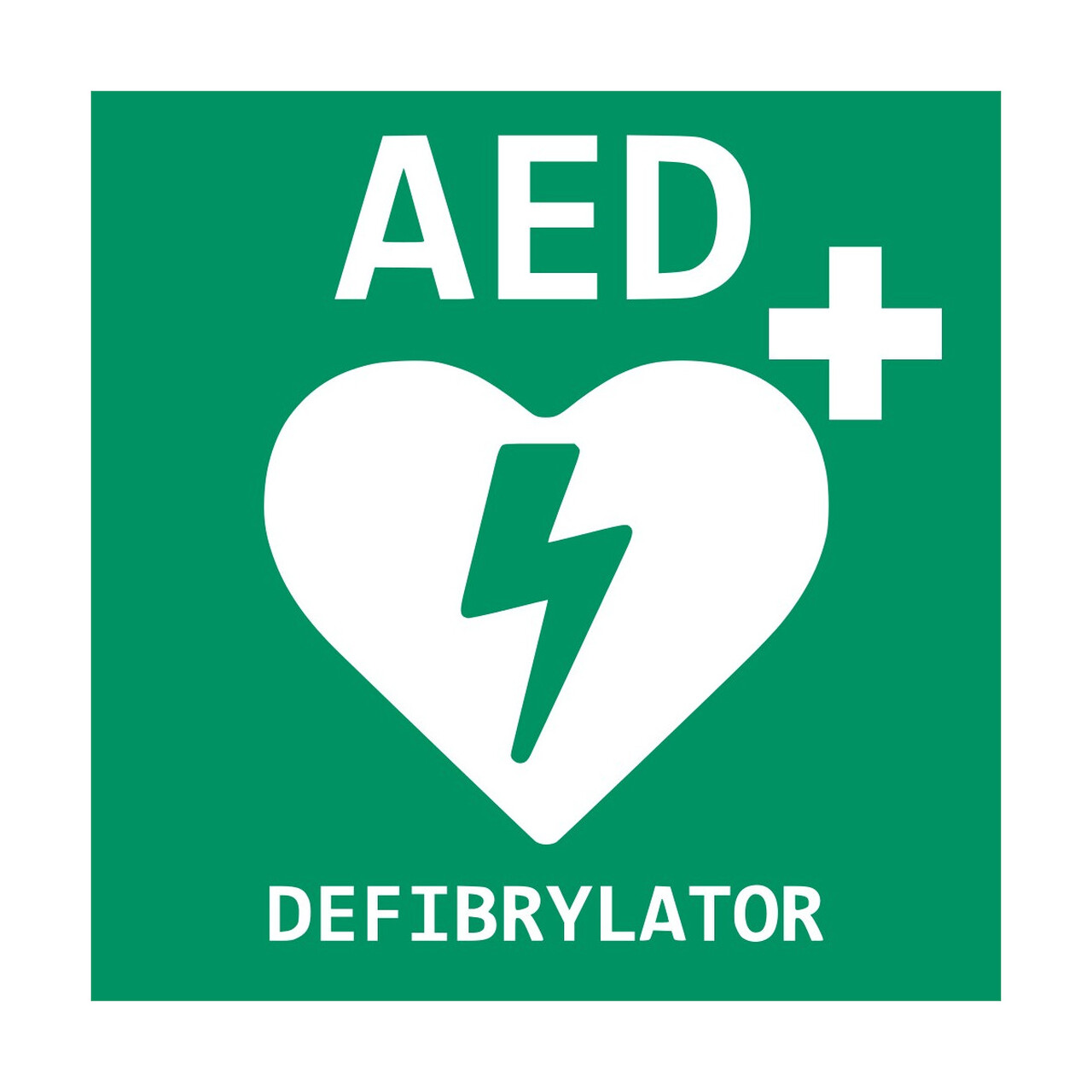 Tablica informacyjna AED – 25×25 cm