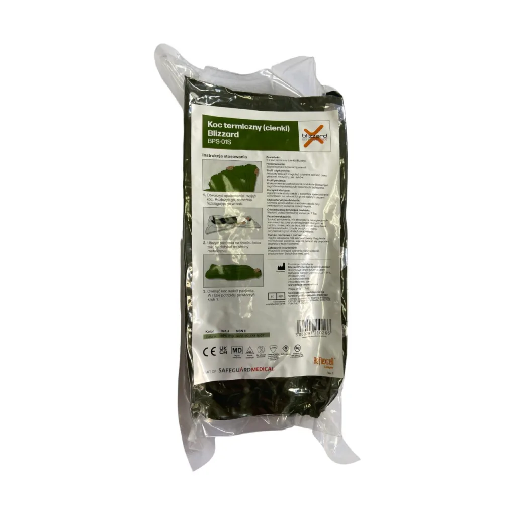 Koc ratunkowy 3-warstwowy Blizzard Survival, zielony (SLIM)