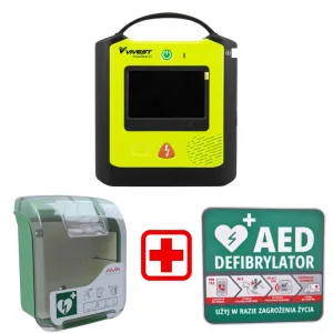 Zestaw AED Vivest PowerBeat X3 + Szafka AIVIA V3 + Tablica postępowania