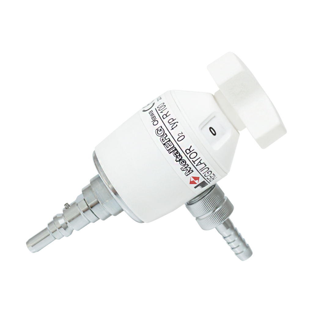 Dozownik / regulator tlenowy z króćcem - (R-100-T | tworzywo)