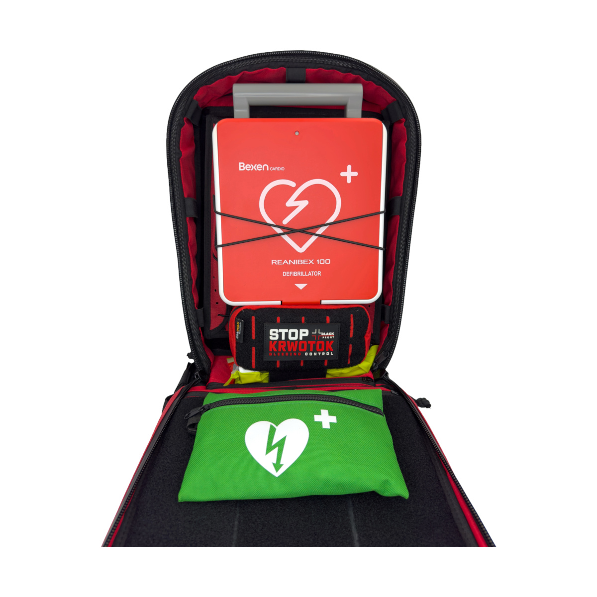 Zestaw ratowniczy AED Reanibex 100 w plecaku + STOP KRWOTOK - obrazek 2