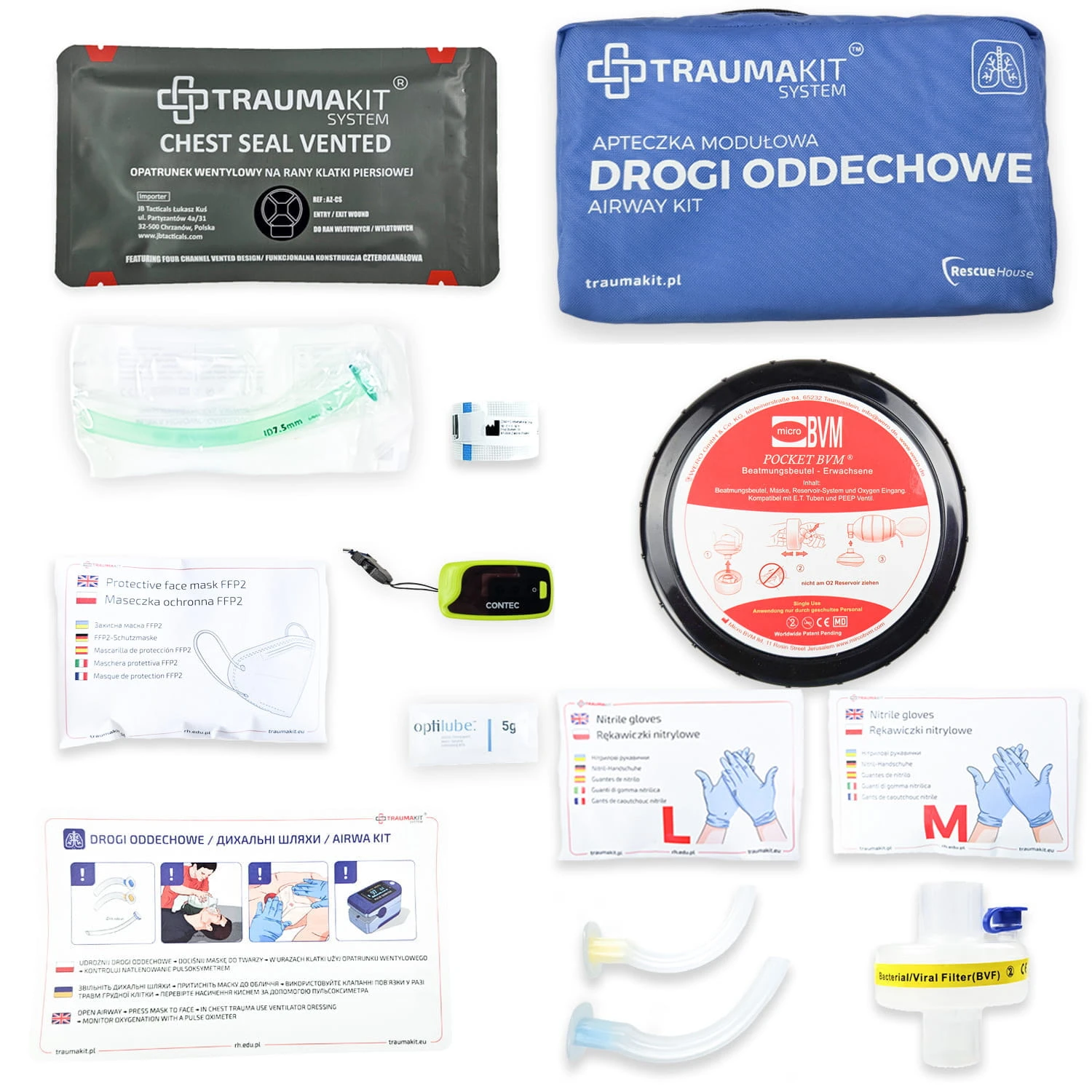 TRAUMA KIT Apteczka Modułowa (D) - Drogi Oddechowe