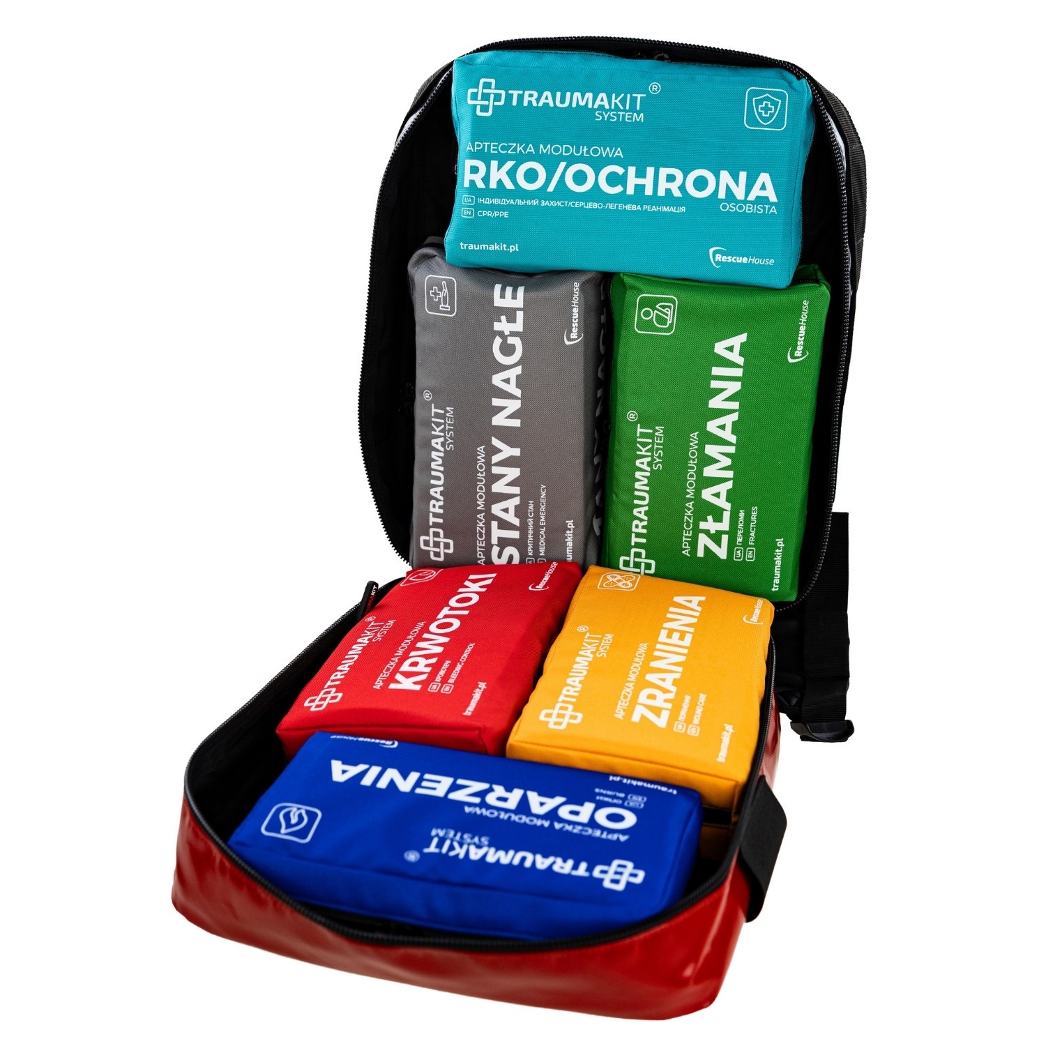TRAUMA KIT Apteczka Modułowa (ROSZAK) Plecak BACKPACK 6 Red