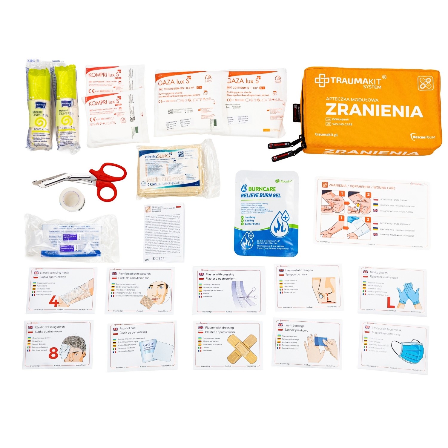 TRAUMA KIT Apteczka Zakładowa 2 (ROSK) – Walizka CARRY CASE 4 Fluo