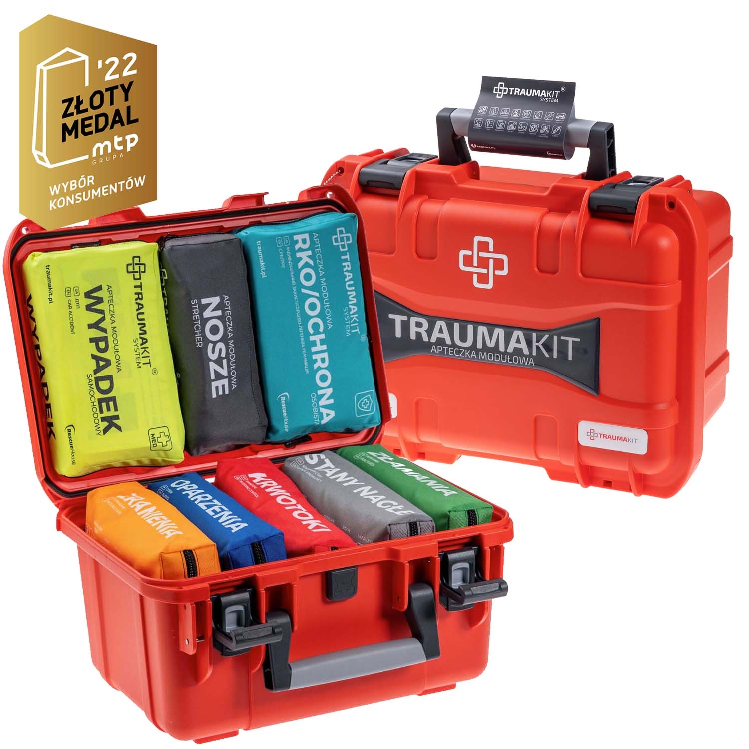 TRAUMA KIT Zestaw Ratowniczy (ROSZAKNW) Walizka CARRY CASE 8 Fluo