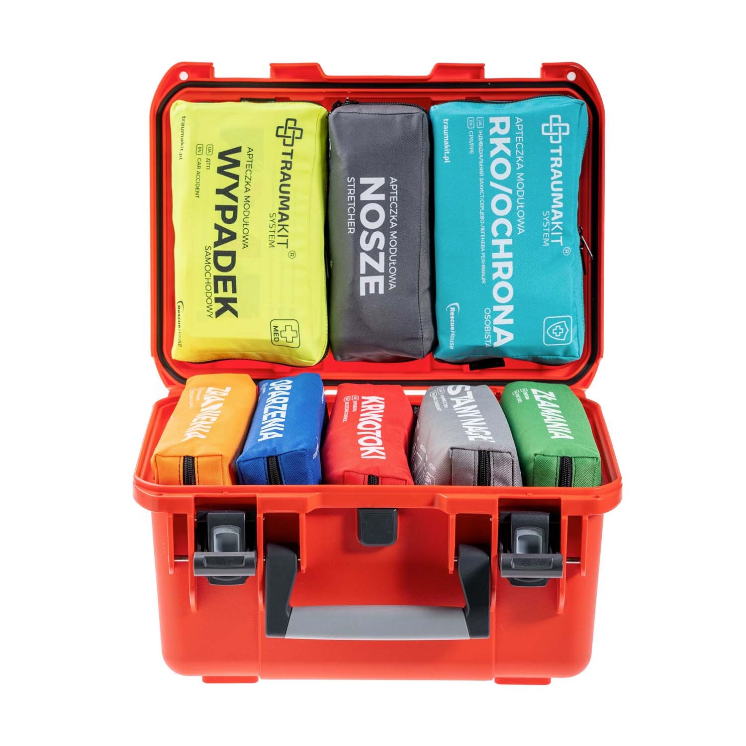 TRAUMA KIT Zestaw Ratowniczy (ROSZAKNW) Walizka CARRY CASE 8 Fluo